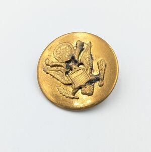 Antique military brass collar insignia badge